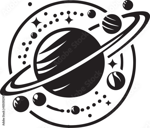Solar System with Planetary Orbits