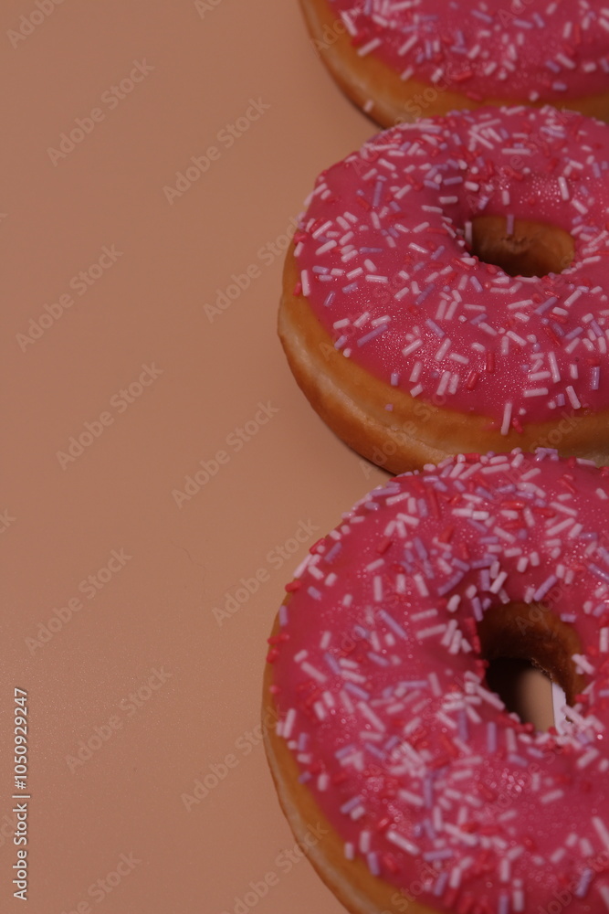 Delicious soft strawberry donut Delicious soft strawberry donut