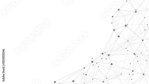 Technology abstract background. Abstract Plexus mesh geometric background. Circles connected by lines. Minimalist mesh backdrop. Abstract polygonal shape.