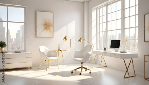 Photo interior modern design room 3d design	
