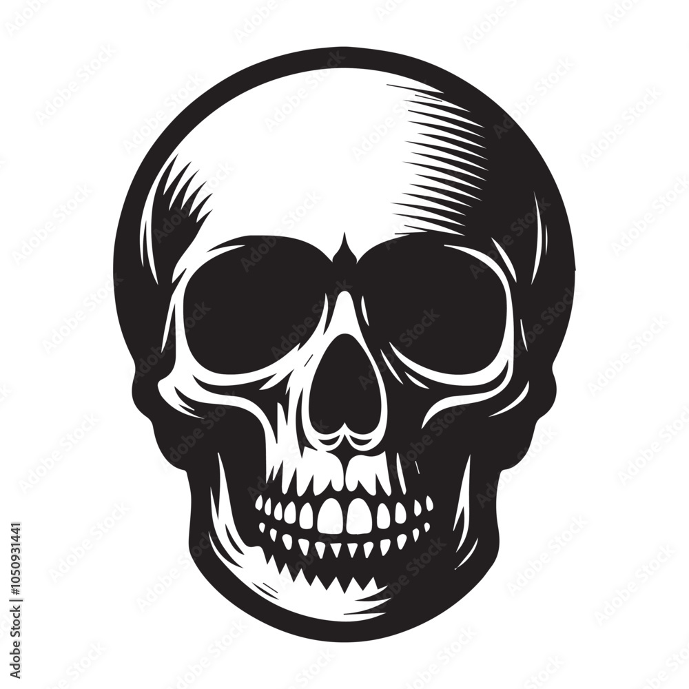 Fototapeta premium Black and white skull icon