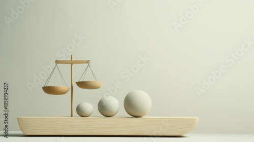 An abstract representation of equity, showing a series of abstract scales with different-sized elements being balanced in equilibrium photo