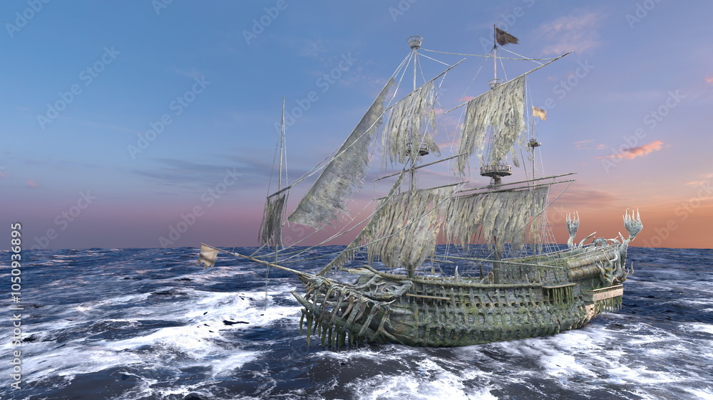 Obraz premium 海賊船 3DCGレンダリング
