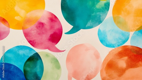 An artistic representation of diverse voices, featuring a collage of colorful speech bubbles against a neutral background, Symbolizing the importance of all voices being heard