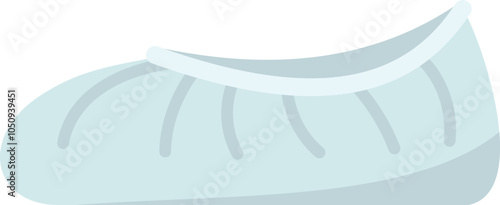 Medical shoe cover protecting hospital floor from contamination, safety and hygiene in healthcare, flat vector illustration
