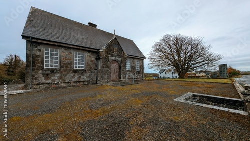 Obraz na płótnie Former national school at Esker, Athenry, Co. Galway, Ireland, historic building and architecture, background w salonie