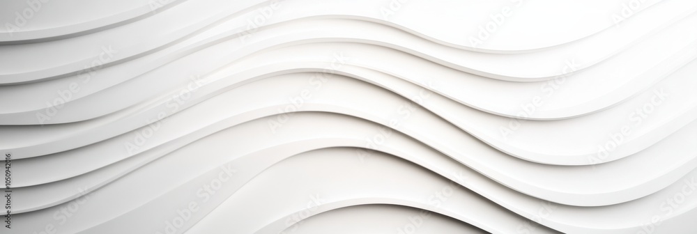 Obraz premium インテリアデザインと建築のためのモダンでミニマリストな白い 3D 波パターン
