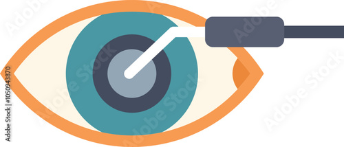 Laser is being used to perform a laser eye surgery to correct vision