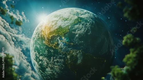 Green planet. Nature concept background