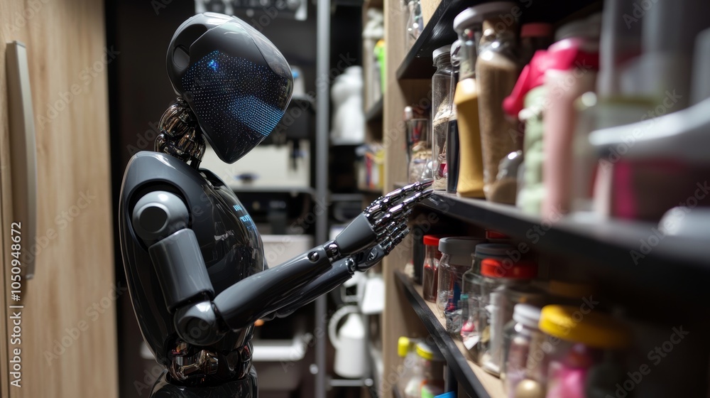 Humanoid robot using ai to organize household items and manage chores efficiently Humanoid robot using ai to organize household items and manage chores efficiently