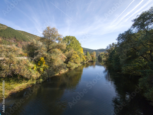 Autumn Landscape of Pancharevo lake,  Bulgaria photo