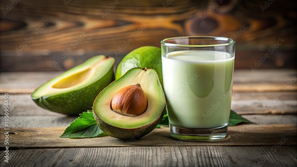 Vegan avocado and avocado milk products in a nutrient dense greenery diet