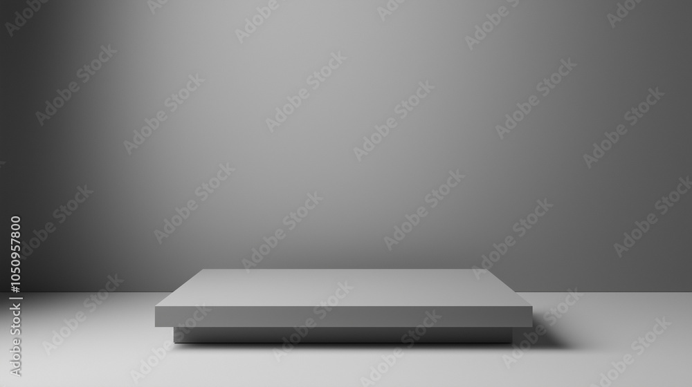 Obraz premium grey stand for displaying product , Podium for modern branding visuals presentation 
