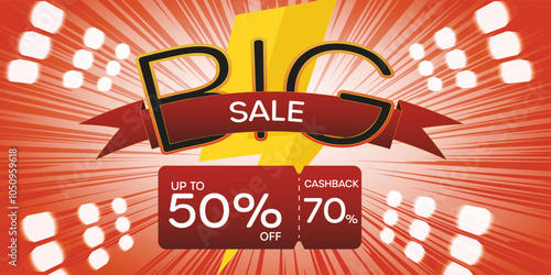 Sale signs and online shopping on the phone. mega sale and flash sale and payday