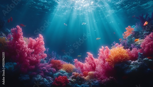 Wallpaper Mural Stunning underwater landscape featuring a vibrant coral reef and colorful tropical fish, intricate details, ideal for nature photography and oceanography studies Torontodigital.ca