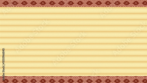 Japanese tatami mat with burgundy floral designed edges