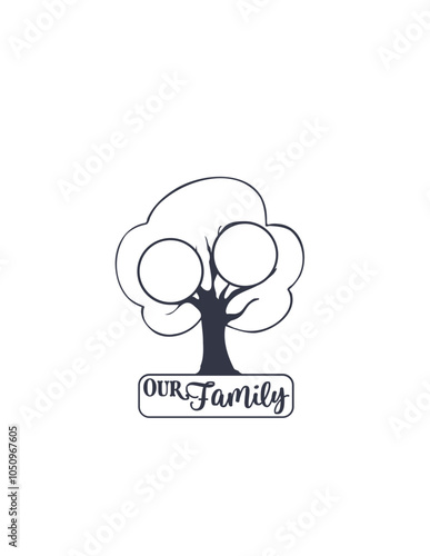 Our Family Two People Circle Frame Family Tree