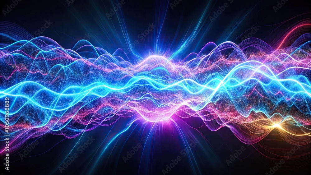 Vibrant abstract electric waves pulsating with energy Vibrant abstract electric waves pulsating with energy