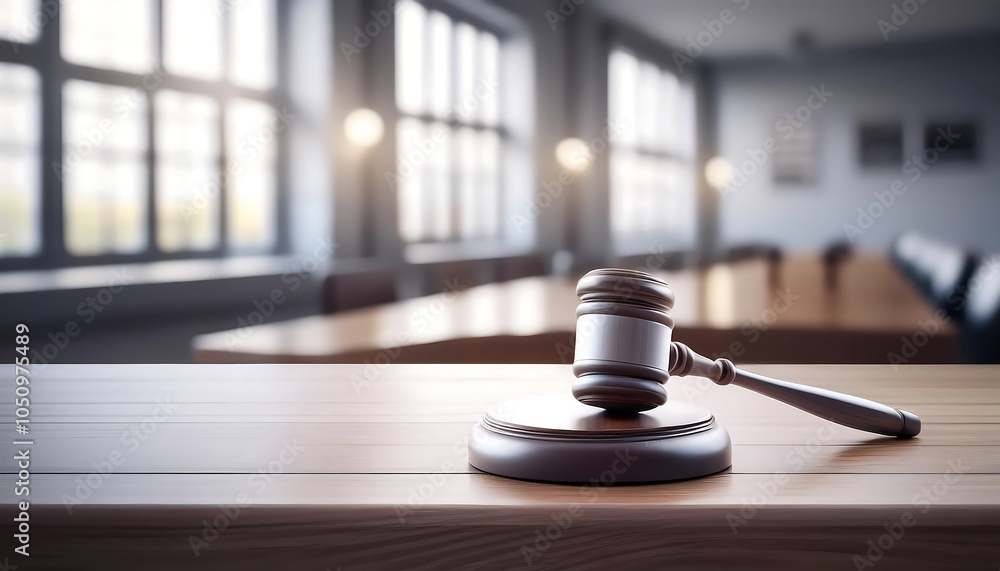 Wooden gavel on table with stand in room, court, judge, decision. Wallpaper. Wooden gavel on table with stand in room, court, judge, decision. Wallpaper.