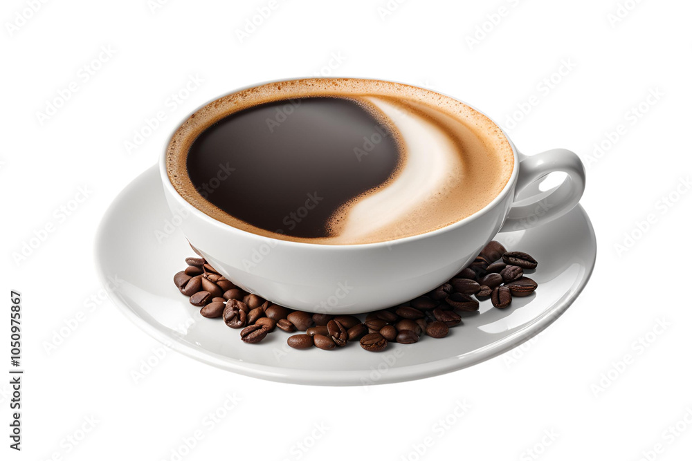 Obraz premium cappuccino coffee cup isolated on transparent background