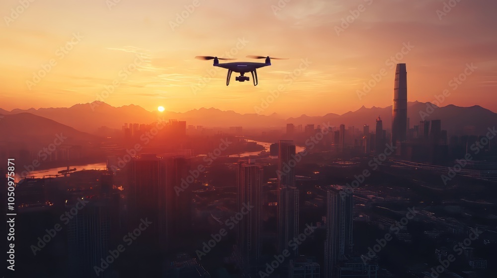 Drone capturing sunset over skyscrapers hypermaximalist advertising photography hyper realistic fine detail Drone capturing sunset over skyscrapers hypermaximalist advertising photography hyper realistic fine detail