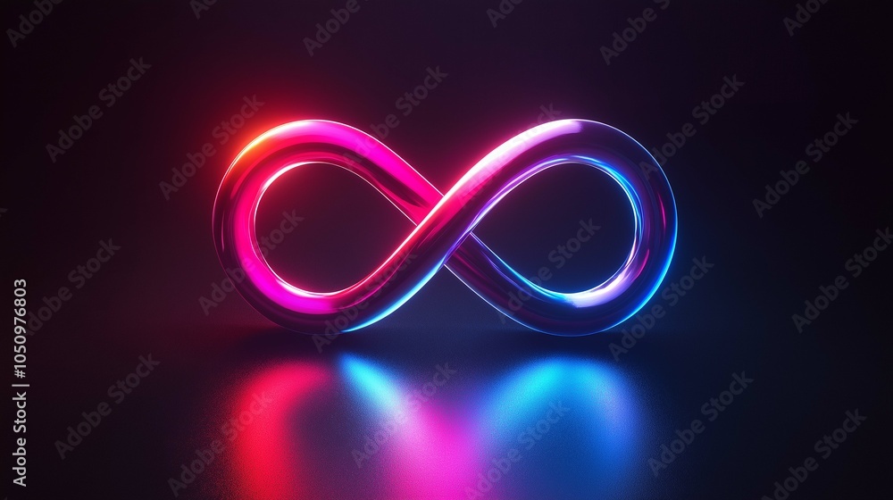 Glowing Infinity Symbol on Dark Background Glowing Infinity Symbol on Dark Background