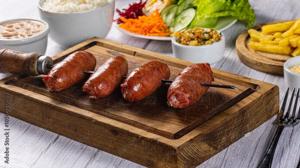 sausages on the grill sausages on the grill