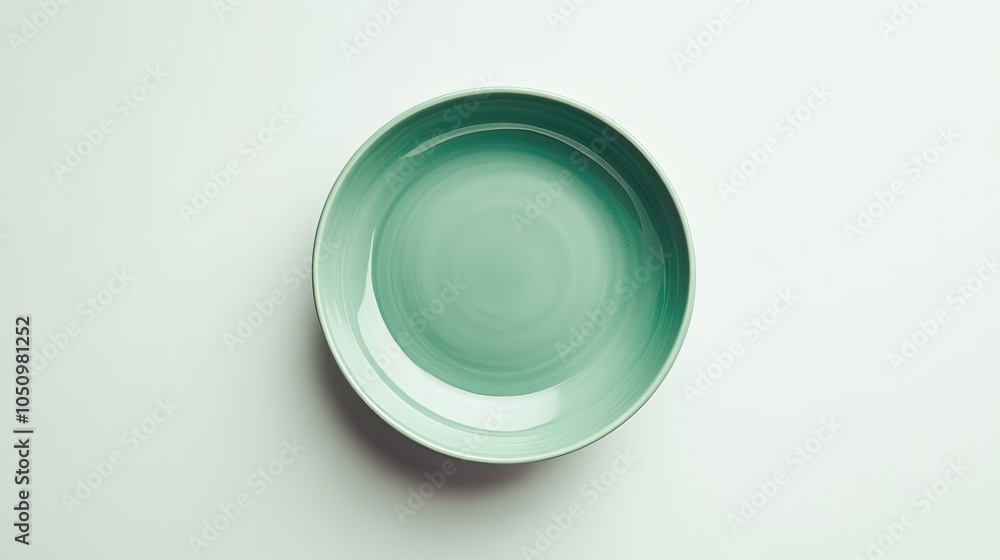 A top view of a green ceramic flat plate A top view of a green ceramic flat plate