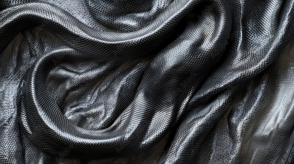 Obraz premium Beautiful dark gray python skin reptile skin texture