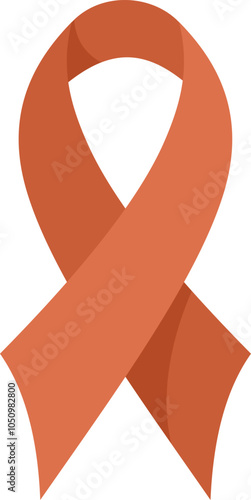 Orange awareness ribbon symbolizing uterine cancer and promoting endometrial health