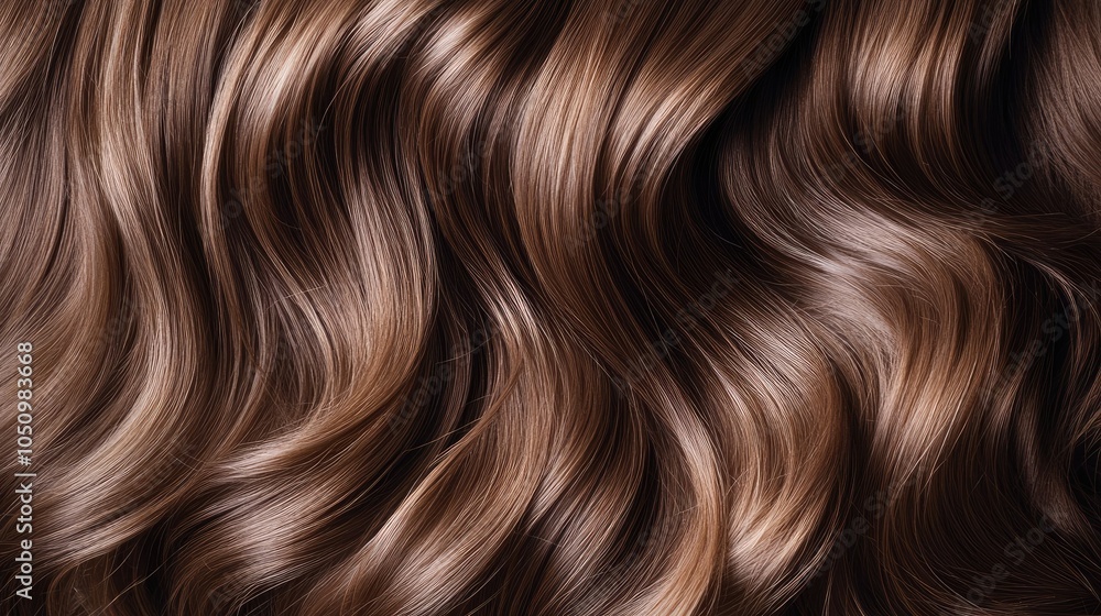 Fototapeta premium Brown hair close-up as a background Women