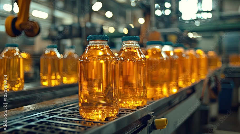Glass factory industrial production of glass containers. Modern technology robots machines make products. Glass factory industrial production of glass containers. Modern technology robots machines make products.