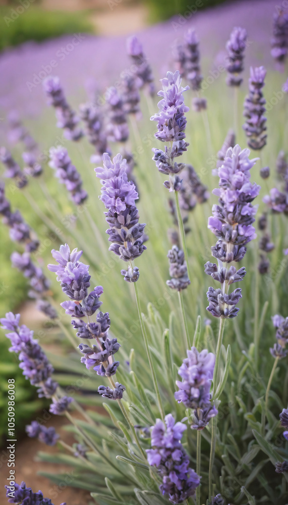 Obraz premium Lavender flowers in the garden in pastel colors 