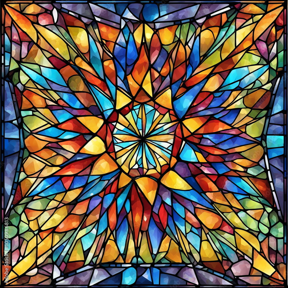 Abstract winter background with stained glass pattern Abstract winter background with stained glass pattern