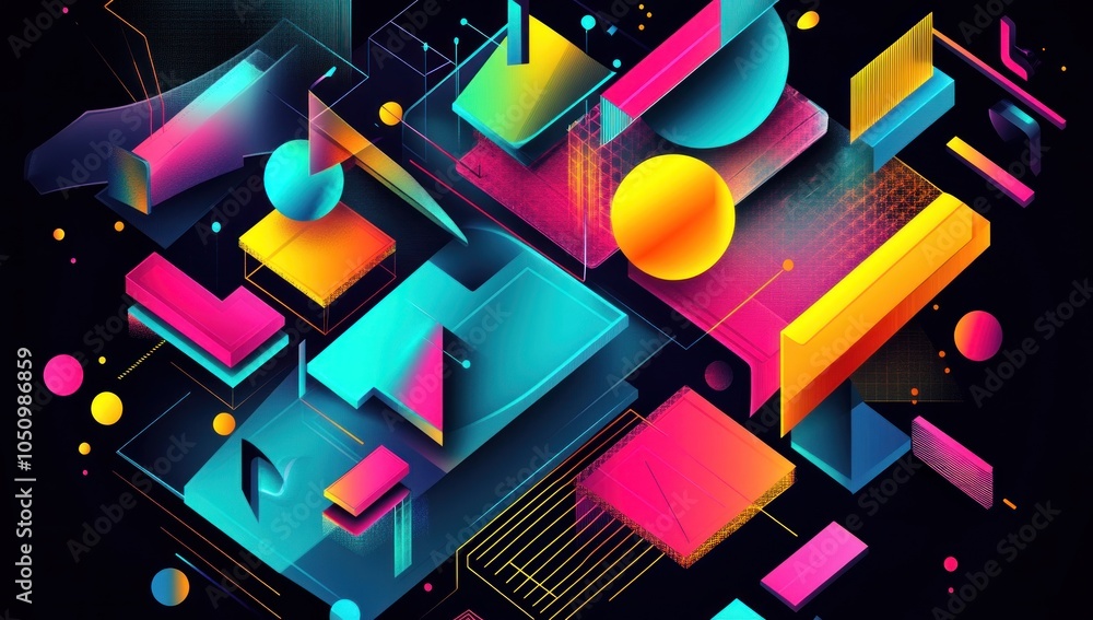 Abstract Geometric Design with Vibrant Colors Abstract Geometric Design with Vibrant Colors