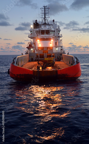 workboat ,supply vessel on Bass Strait servicing offshore platforms. photo