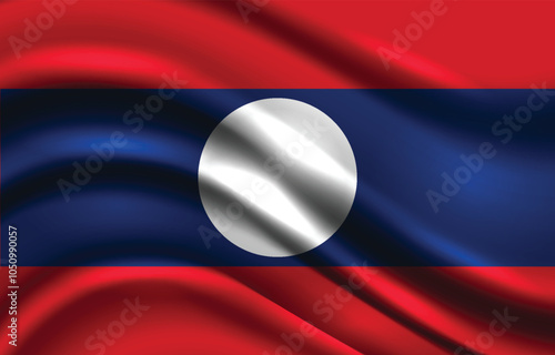 the national flag of Laos with satin texture