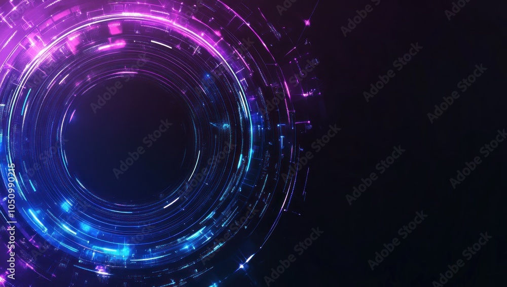 Obraz premium Abstract Neon Circular Design