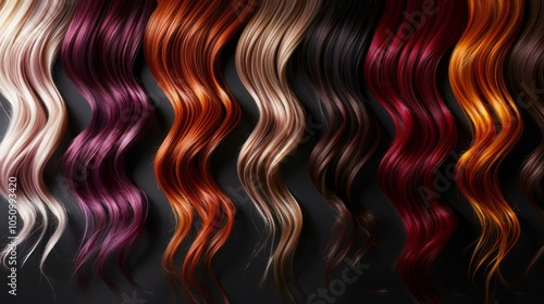 Vibrant Multicolored Hair Strands Showcasing a Stunning Spectrum of Colors