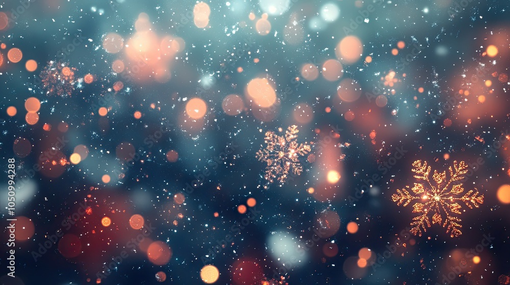 Christmas glittering glowing snowflakes particles Christmas glittering glowing snowflakes particles