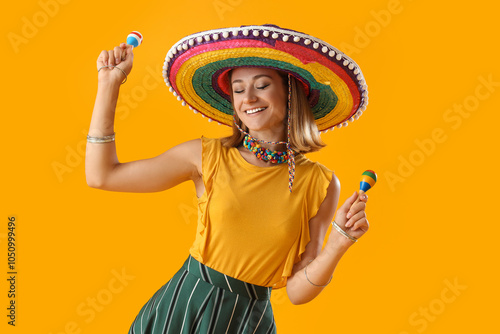 Pretty young woman in sombr...