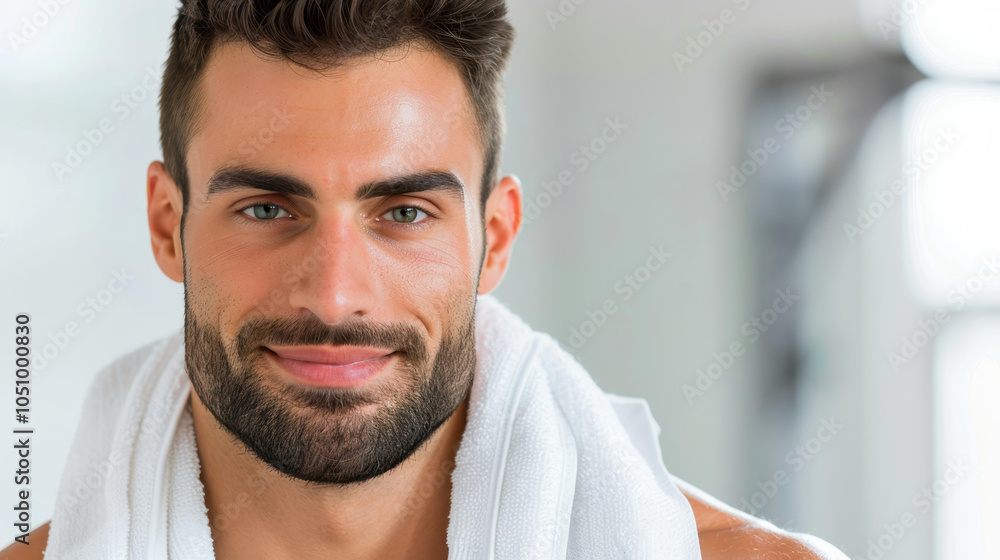 A fit young man relaxes on an exercise machine, towel draped around his neck, showcasing postworkout satisfaction at the gym. A fit young man relaxes on an exercise machine, towel draped around his neck, showcasing postworkout satisfaction at the gym.