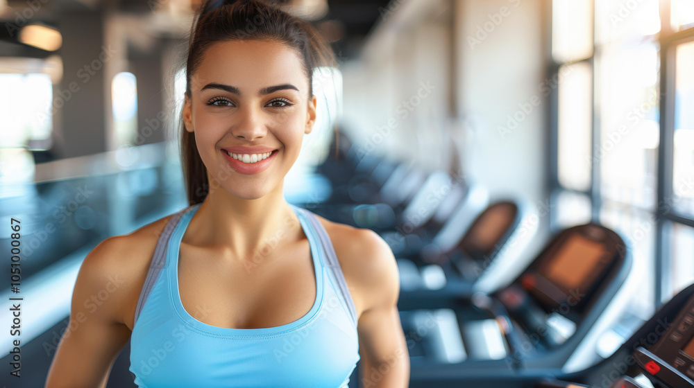 Fototapeta premium Energetic and skilled fitness trainer inspiring clients to reach their goals in a vibrant gym setting.