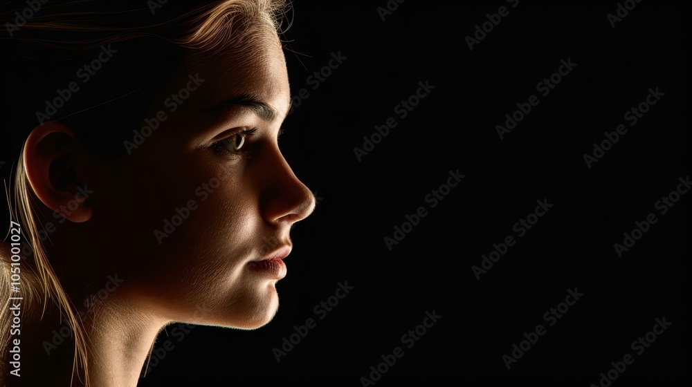 A mysterious silhouette of a girl stands against a dark backdrop, evoking intrigue and a sense of depth. A mysterious silhouette of a girl stands against a dark backdrop, evoking intrigue and a sense of depth.