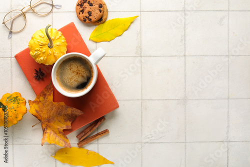 Composition with cup of aro...