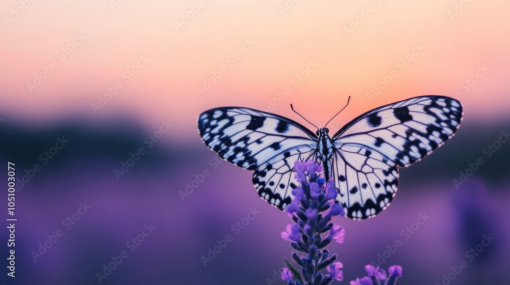 Elegant Butterfly with Black and White Patterns Elegant Butterfly with Black and White Patterns