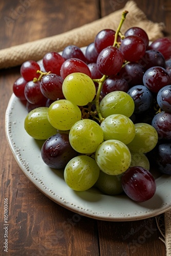 A bunch of green and black grapes, Fresh grasp images