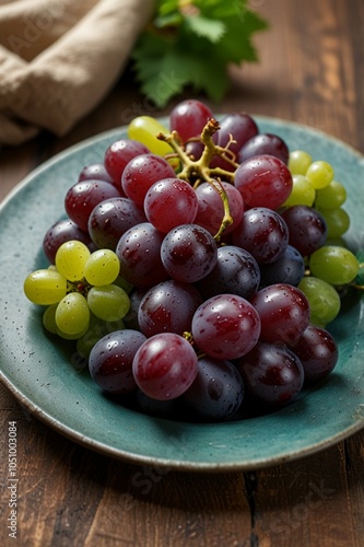 A bunch of green and black grapes, Fresh grasp images