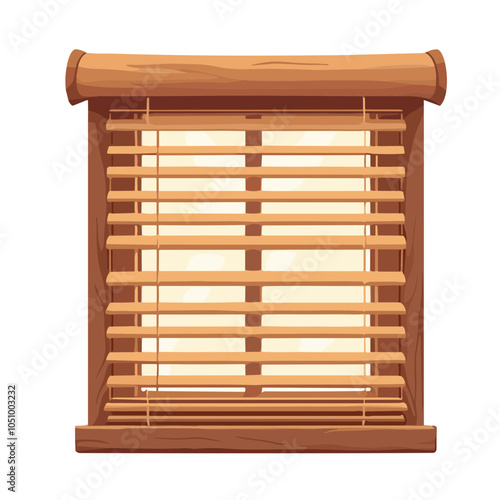 Wooden venetian blinds vector illustration, window covering