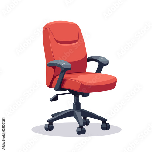 Vector illustration of red ergonomic office chair